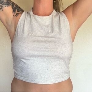 PINK Victoria's Secret Gray Fitted Sleeveless Crop Tank